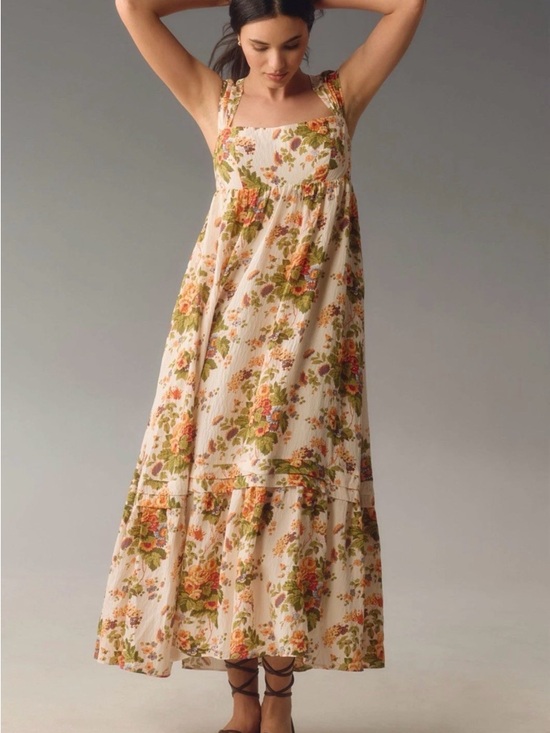 Anthropologie Dresses & Skirts - By Anthropologie Floral Empire Waist Tiered Maxi Dress Small